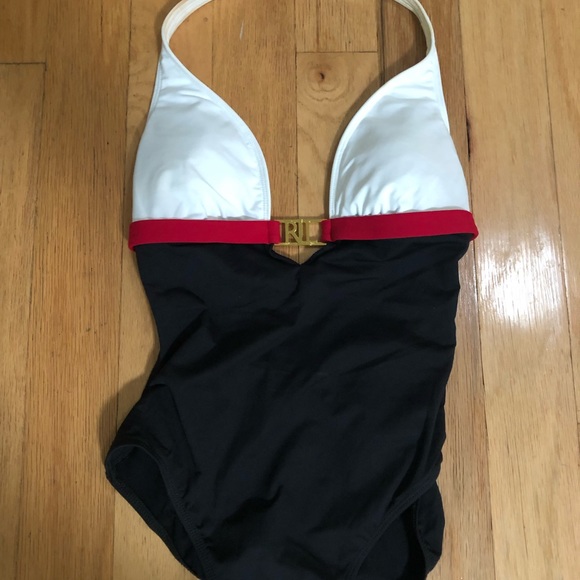 Ralph Lauren Other - 🥳 HP 🎉 Ralph Lauren Black Red and White One Piece Swimsuit
